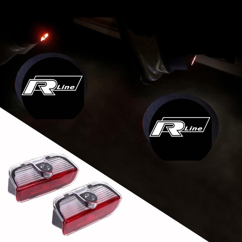 Proiettore Logo Led Sotto Serie R Line Porta Volkswagen Golf Tiguan T-Cross T-Roc
