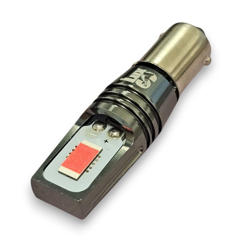 vista superiore Lampada BA9S BAX9S H6W H21W Rossa Led CSP Super Canbus Posizione o Stop