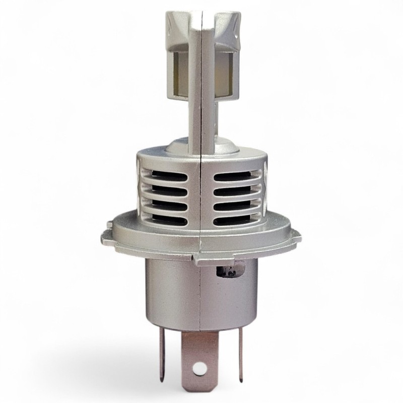 laterale Lampade Led H4 CORTE con VENTOLA 4000K Gialle Canbus H19 Stessa Misura Originale REVOLUTION