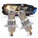 Lampade Led H4 CORTE con VENTOLA 4000K Gialle Canbus H19 Stessa Misura Originale REVOLUTION
