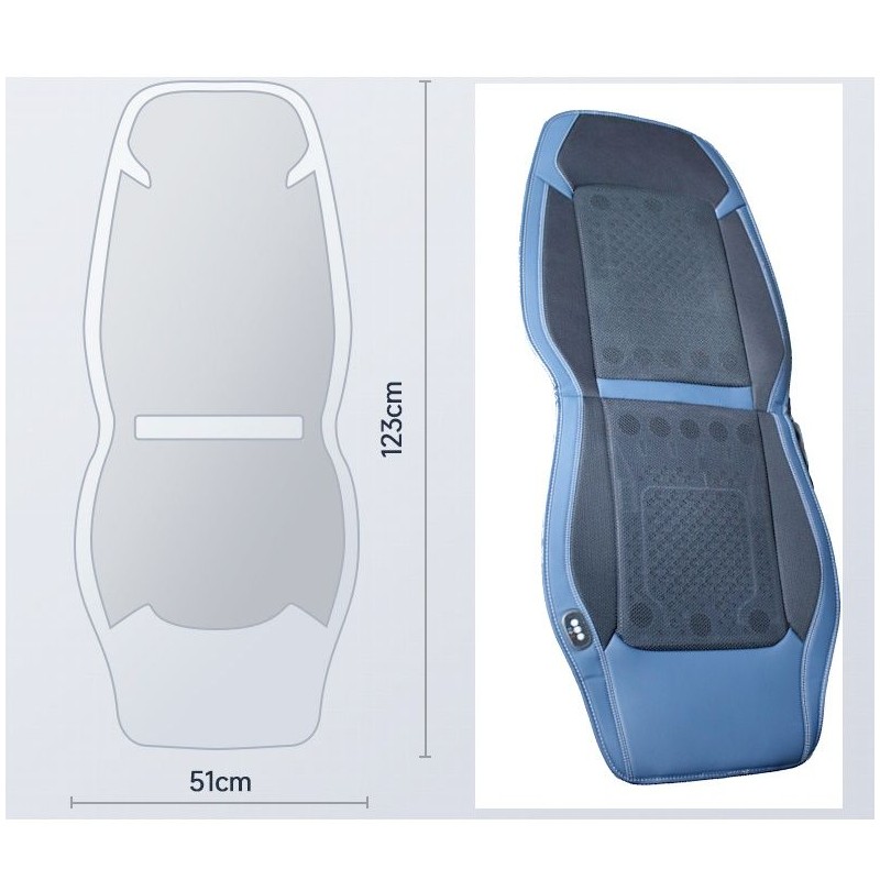 Medidas de la funda de asiento ventilada con refrigeración y masaje con ventilación.