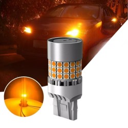 Lampada Led T20 WY21W 7440 Arancione 21W Assorbimento Super Canbus Freccia 2000lm 45 SMD 3030