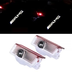Placchette Proiettore Logo LED AMG Classe gls glc glb gla a b c e c per Portiera no Fori no Connessioni Plug & Play