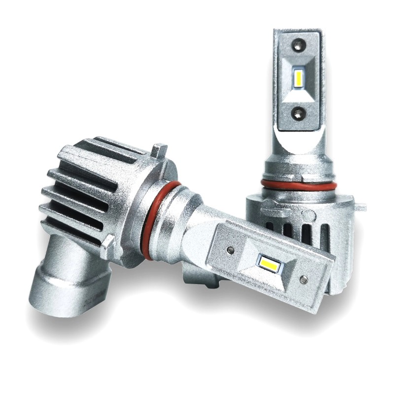 Kit LED HIR2 9012 Pro Mini Ultracompacto 15W 6000K con vista oblicua como original