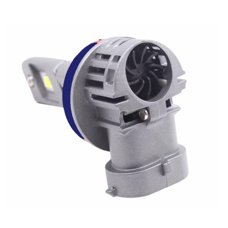 vista dal basso Lampade led HIR2 9012 6000K Ventola Integrata Ultracompatto Come Originale