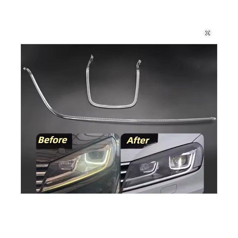 Fibra Ottica Policarbonato Sinistro DRL Volkswagen Touareg II 16-18 Ricambio Faro Led Acrylic Tube Guide Strip Light