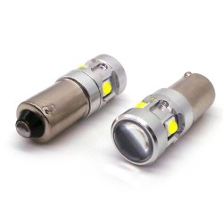 Coppia H5W BA9S Led 5 Smd 3030 12V e 24V Super Canbus 6000k