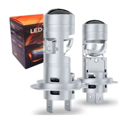 Coppia Mini Lente H18 LED 6000k Funzione Anabbagliante No Ombre no Accecamento