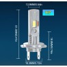 MISURA Lampade Led H7 EASY-GO No FAN Stessa Misura Originale 6000K 40W CanBus