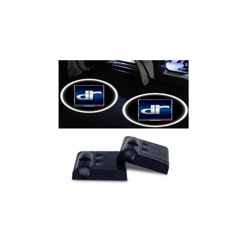 Proiettore Logo LED DR AUTOMOBILES DR5 per Portiera con Batteria no Fori no Connessioni Plug & Play