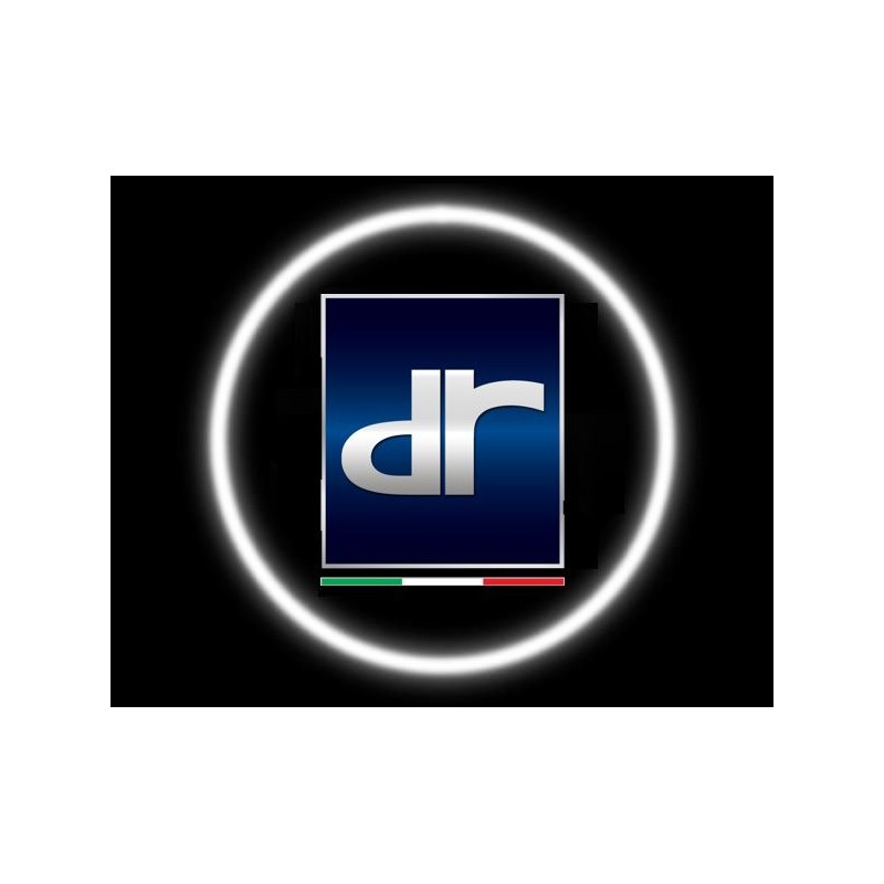 Proiettore Logo LED DR AUTOMOBILES DR5 per Portiera con Batteria no Fori no Connessioni Plug & Play