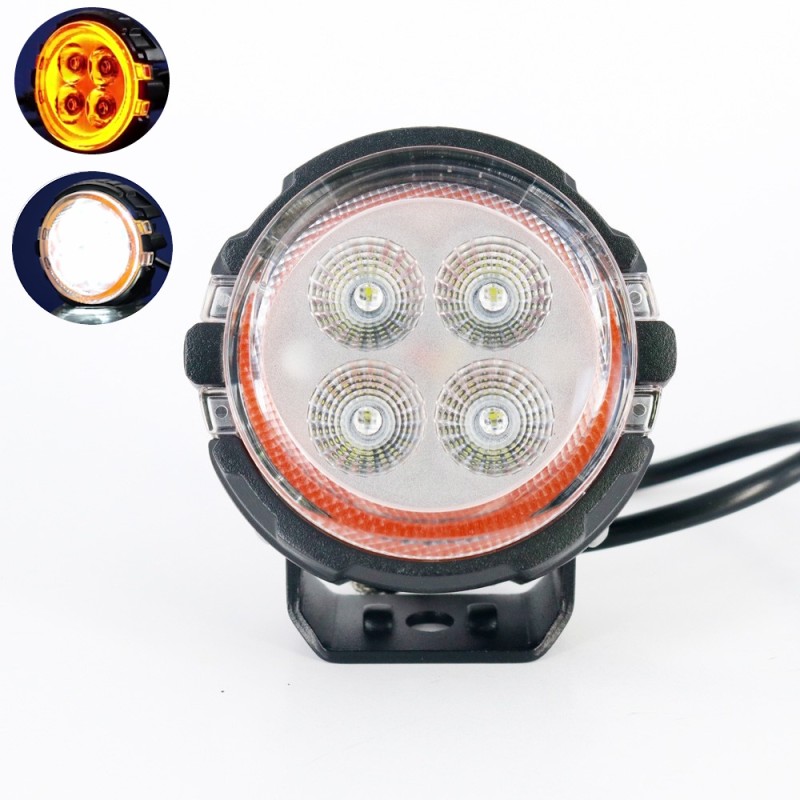 Faretto LED Inossidabile 20W 6000k Diametro 80 mm Angel Arancione Fuoristrada Luce 12V 24V Impermeabile Fari da Lavoro