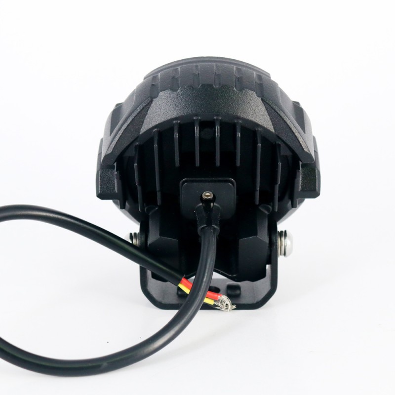 Foco LED trasero de acero inoxidable de 35 W, 6000 K, diámetro de 80 mm, color naranja ángel, para trabajo todoterreno, resisten