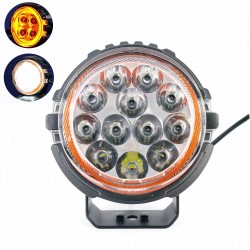 Faretto LED Inossidabile 60W 6000k Diametro 128 mm Angel Arancione Omologato Luce 12V 24V Impermeabile Faro da Lavoro