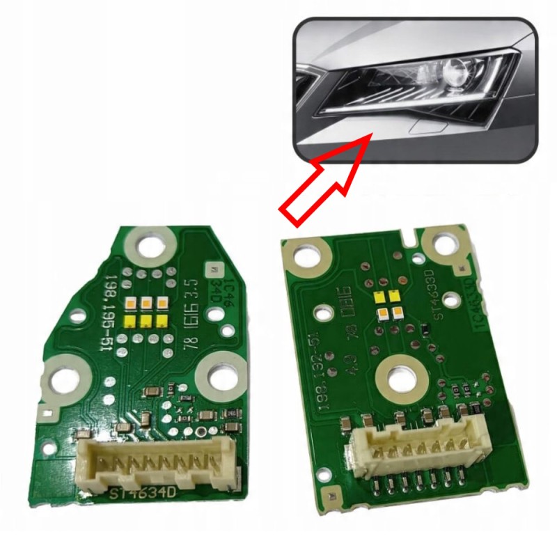 schedine su faro Modulo Led 198.192-51 e 198.195-51 Skoda Superb 198.010-51L Fari Ricambio Sinistro