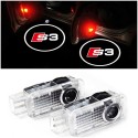 Proiettore LOGO LED AUDI A3 S3 RS3 Sotto Porta Impresso su Vetro Nessuno Scolorimento