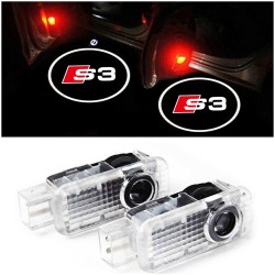 Proiettore LOGO LED AUDI A3 S3 RS3 Sotto Porta Impresso su Vetro Nessuno Scolorimento