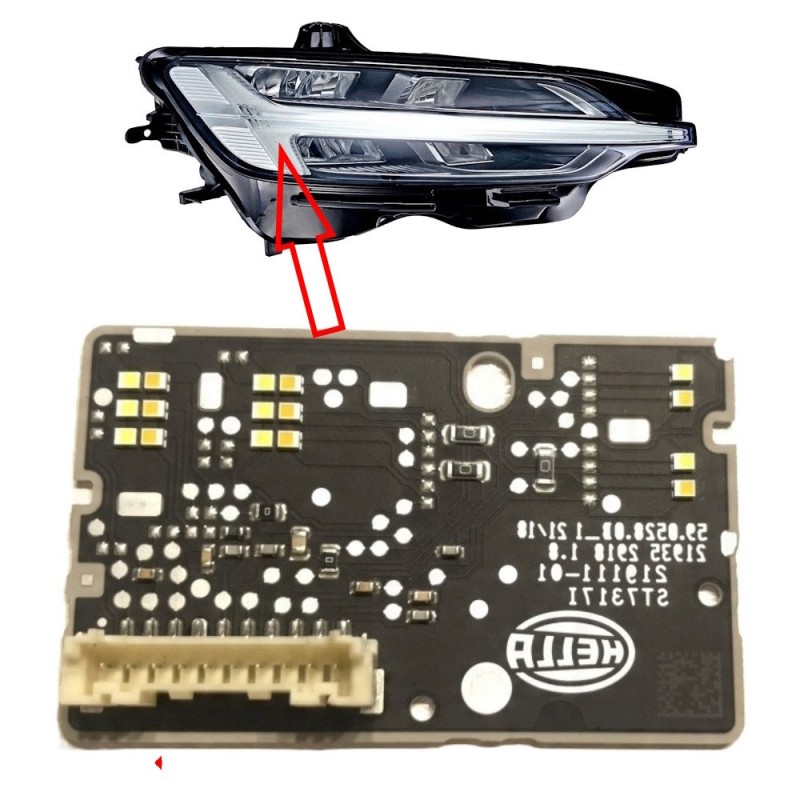 Modulo LED 219111-02 ST7496I Volvo S60 V60 Destro Faro Indicatore di Direzione Luce diurna DRL