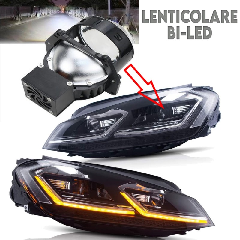 Fanali BI-LED Volkswagen Golf 7.5 Luci di Posizione Drl e Anabbaglianti Abbaglianti Indicatore di Direzione Sequenziale