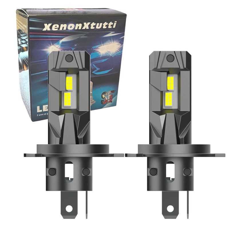Lampade Led H4 HyperLed 6000K 70W Reale Mini Super Luminoso Ultracompatto CanBus Plug & Play con Ventola