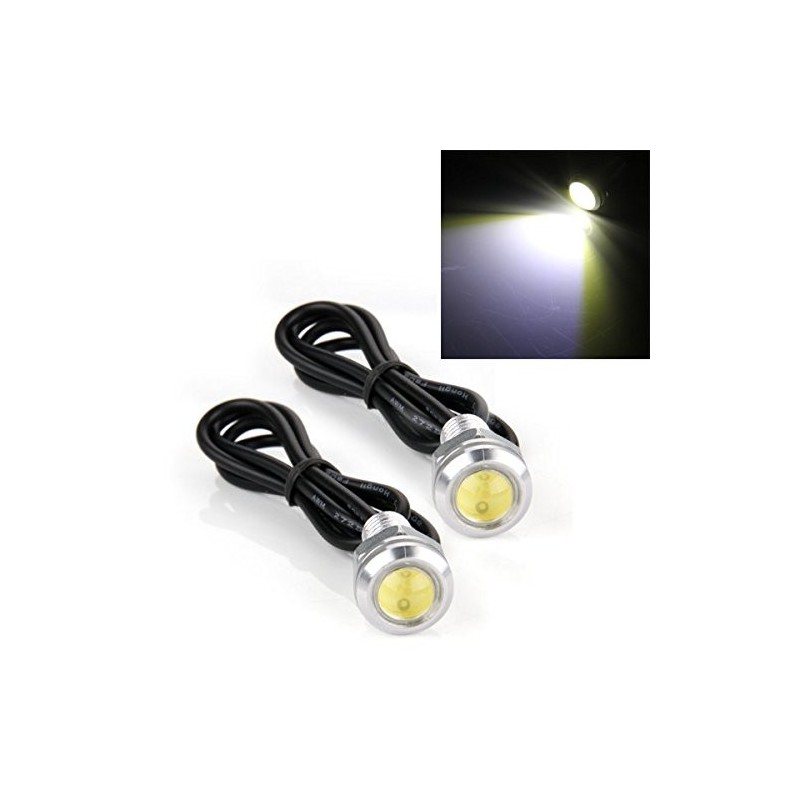 Coppia LED DRL 1,5 W Bianca Alta Potenza con Vite Auto Moto Camion 12v 24v