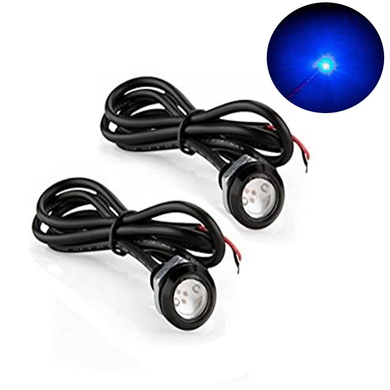 Coppia LED DRL 1,5 W BLU Alta Potenza con Vite Auto Moto Camion 12v 24v