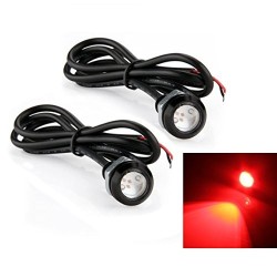 Coppia LED DRL 1,5 W Rosso Alta Potenza con Vite Auto Moto Camion 12v 24v