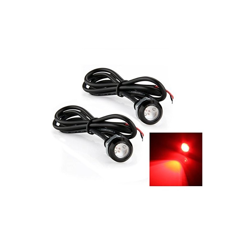 Coppia LED DRL 1,5 W Rosso Alta Potenza con Vite Auto Moto Camion 12v 24v