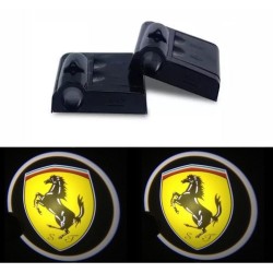 Proiettore Logo LED FERRARI 550 Maranello per Portiera con Batteria no Fori no Connessioni Plug & Play