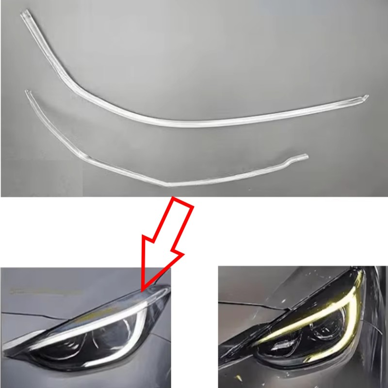 Faro delantero de fibra óptica de policarbonato DRL izquierdo Infiniti QX30 Q30, tubo acrílico de repuesto, guía de luz