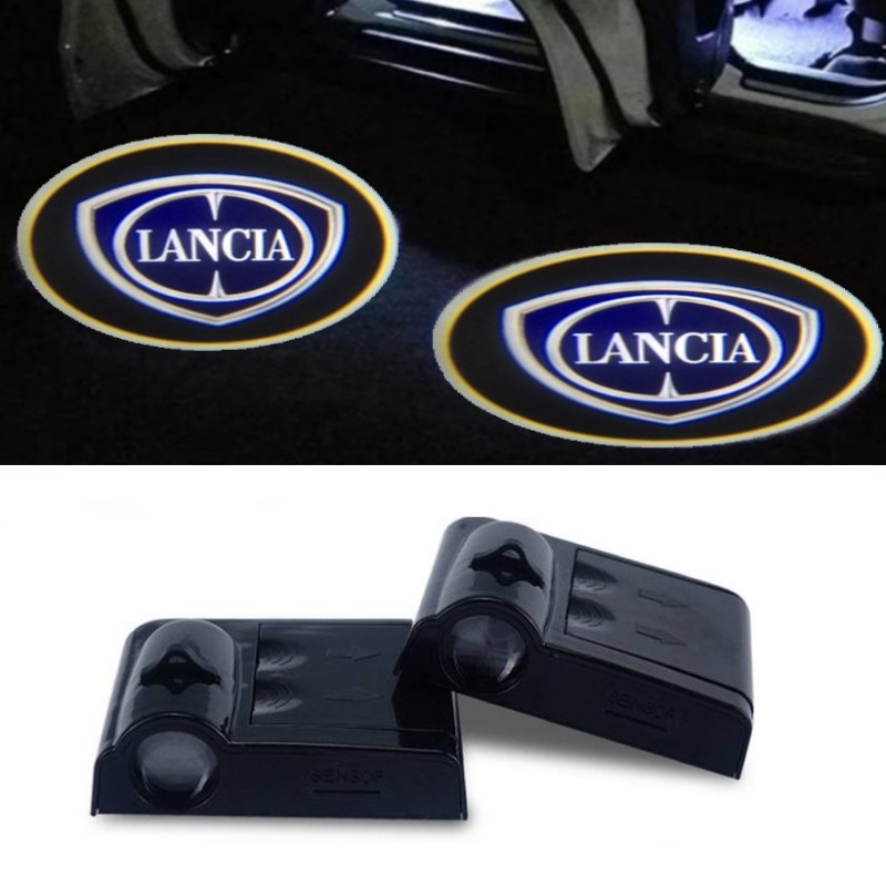Proiettore Logo LED LANCIA Delta 1 per Portiera con Batteria no Fori no Connessioni Plug & Play
