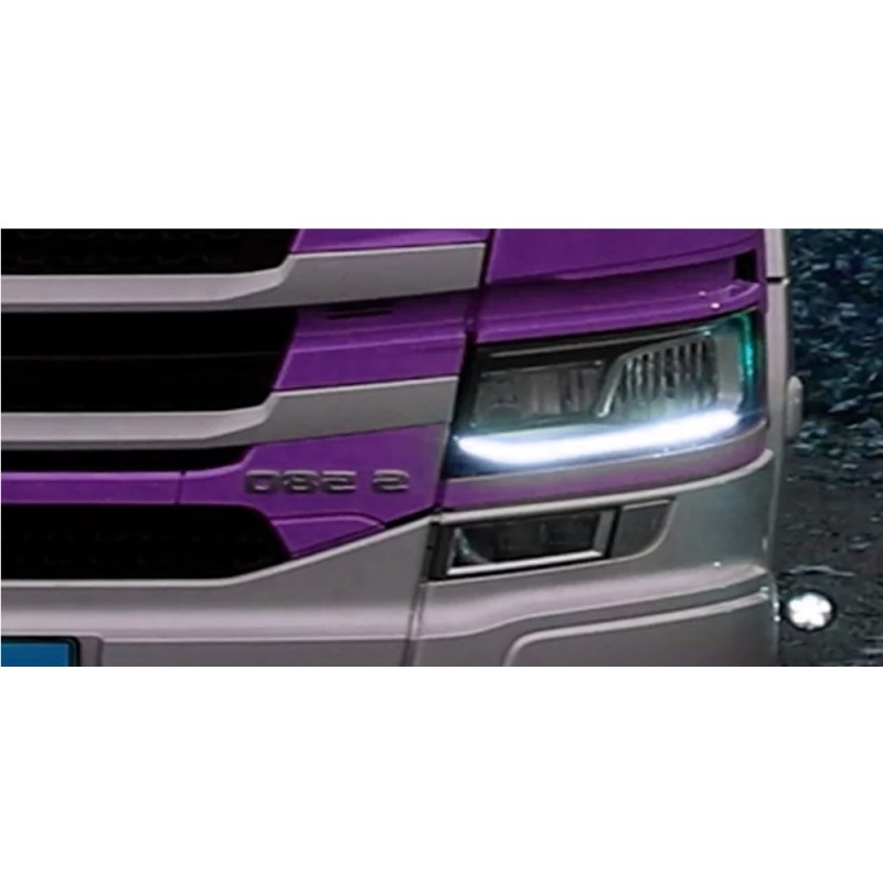 effetto dopo ripristinato Fibra Ottica Policarbonato DRL SCANIA Sinistro Ricambio Faro Acrylic Tube Light Guide