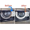 effetto dopo sostituzione Fibra Ottica Policarbonato DRL Sinistro Defender L663 Ricambio Faro Acrylic Tube Light Guide
