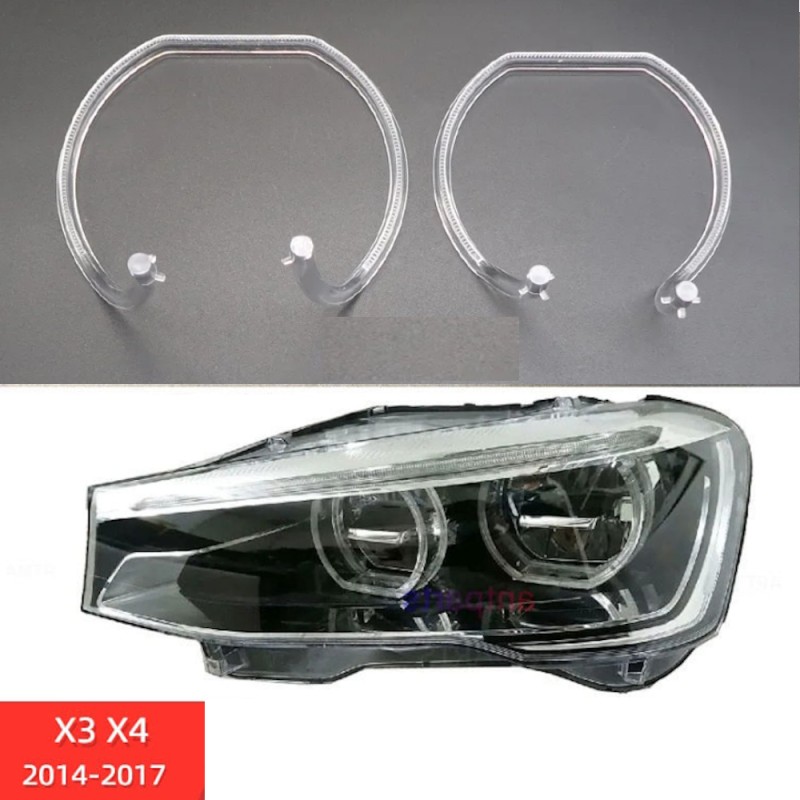 Faro de repuesto izquierdo con luz diurna (DRL) de policarbonato y fibra óptica para BMW Serie X3 F25 X4 F26. Incluye guía de lu