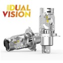 Lampade Led H4 Dual Vision 50w Stessa Dimensione Originale Canbus 6000k Anabbagliante Abbagliante