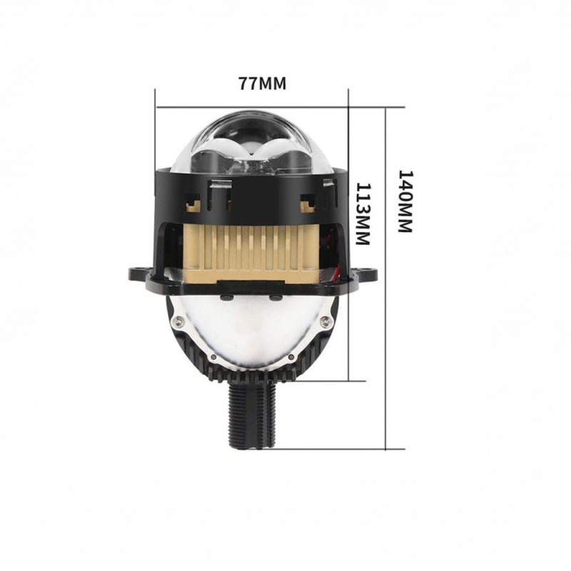 3 Inch 60W 12V 6000K LED Laser Lenticular Projector Measurements