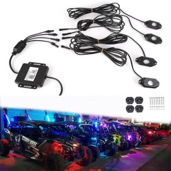 Kit Led Sotto Scocca 4 Placchette RGBW Rock Light Alta Potenza con Effetti Wifi Android I-Phone