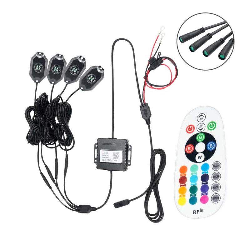 Package site Led Kit Under Body 4 Plates RGBW Rock Light High Power with Wifi Effects Android I-Phone
