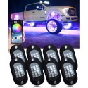 Kit Led Sotto Scocca 8 Placchette RGBW Rock Light Alta Potenza con Effetti Wifi Android I-Phone