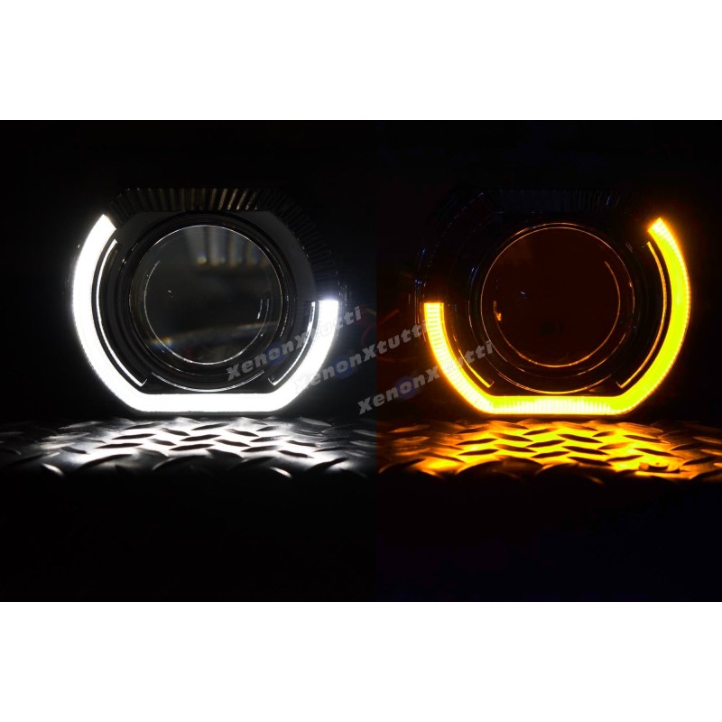 Cubierta de led switchback blanco naranja para proyector bixenón y biled freccia e posizione diurna