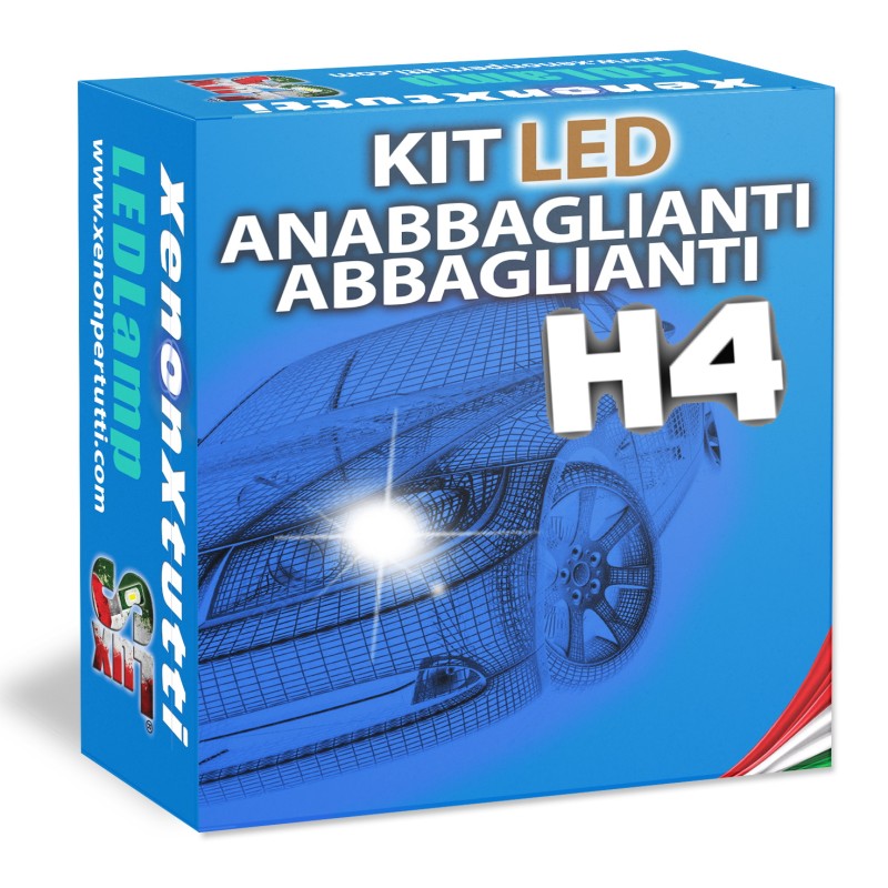 Lampade Led Anabbaglianti e Abbaglianti H4 per FIAT Tempra tecnologia CANBUS Kit 6000k Luce Bianca