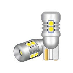Coppia Lampade T10 Led W5W 6000k 9 SMD 3030 Canbus Camion Autobus Auto