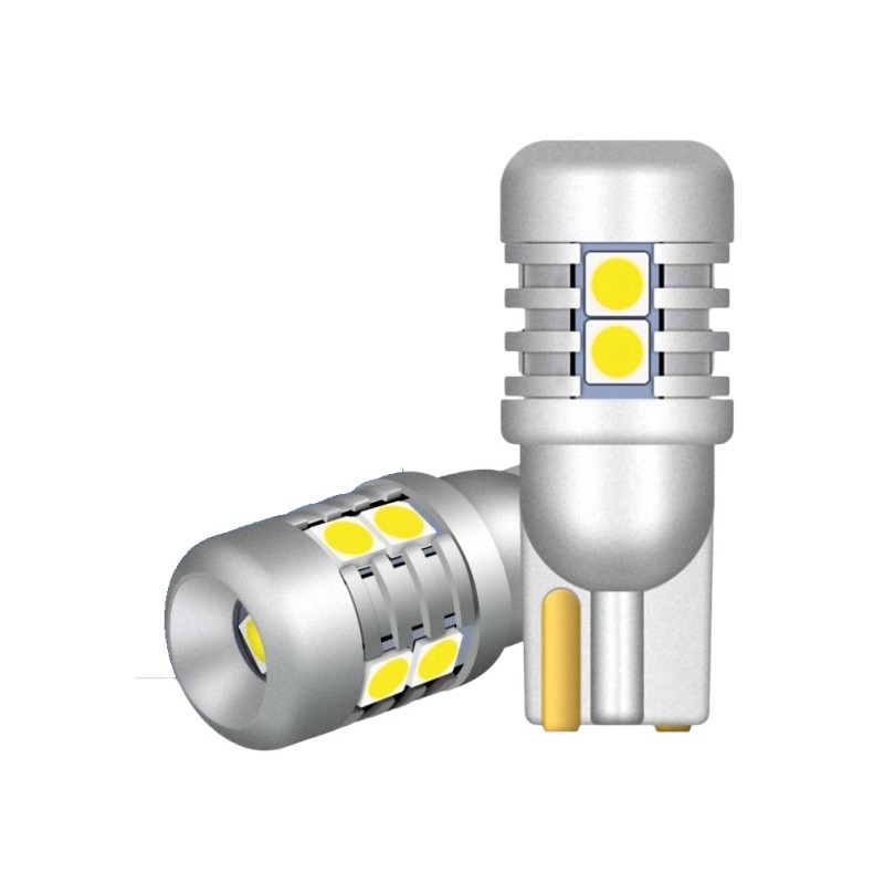 Coppia Lampade T10 Led W5W 6000k 9 SMD 3030 Canbus Camion Autobus Auto