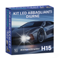 Lampade Led Diurna e Abbaglianti H15 per FIAT 124 Spider tecnologia CANBUS Kit 6000k Luce Bianca