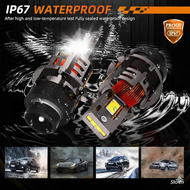 ip67 Lampade Led D2S Raffreddamento Rame Sostituzione Dirette 6000k All In One Plug & Play