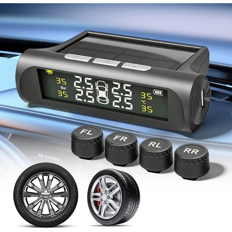 Wireless Tire Pressure Monitoring System 4 External Sensors