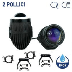 Par de faros lenticulares LED IP67 de 2 pulgadas más faro láser ultracompacto de 55 W para motocicletas y automóviles