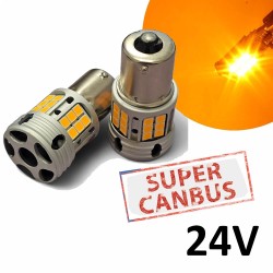 Led 1156 BA15S BAU15S PY21W 24V Super Canbus flecha naranja indicador de dirección serie STAR