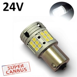 Una Lampada Led P21W 1156 BA15S BAU15S 24V Super Canbus 6000K Bianco Freddo STAR Series Retromarcia Posizione