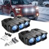 Kit de faros LED de 200 W, luz alta, luz baja, luz estroboscópica, tres lentes, blanco, ámbar, impermeable, IP67, 12 V, 24 V, pa